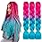 AFNOTE Ombre Braiding Hair,3 Pack 24 Inch Colorful Jumbo Braiding Hair Extension,Nature Synthetic Hair Extensions for Braids-Peach Pink to Lake Blue