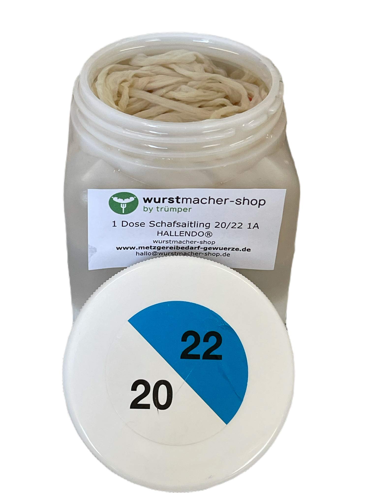 Australische Schafsaitlinge Saitling Schafsdarm Kaliber 20/22 1A - 91,4 Meter in der Dose füllfertig | wurstmacher-shop by trümper HALLENDO®