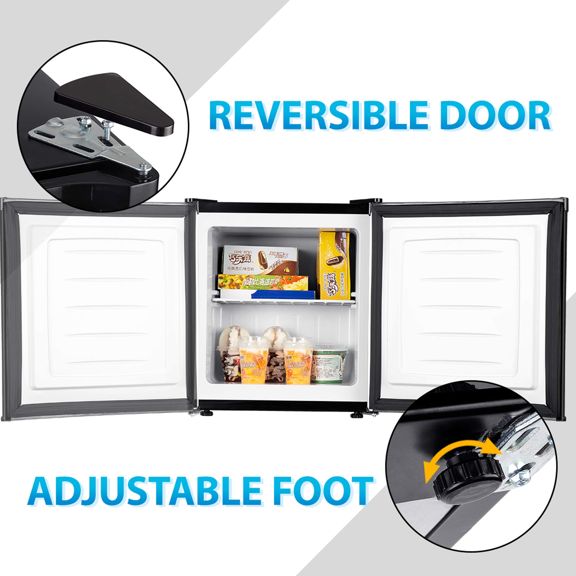 Euhomy Mini Freezer Countertop, 1.1 Cubic Feet, Single Door Compact