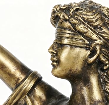 Statue Lady Justice | Resin Tabletop Figurine - Lawyer Office Statue Decor - for Bookcase Window Sill Bookshelf Dressing Table Nightstand Bedside Study Bedroom Living Room Home Bar