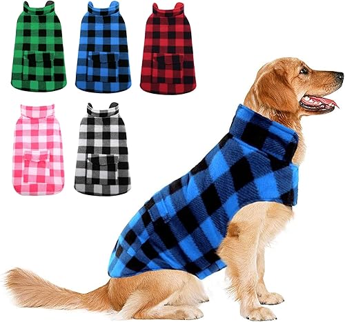 Miniatura 1 de ASENKU - Abrigo de invierno para perros, diseño a cuadros reversible, impermeable, para climas fríos, para perros pequeños, medianos y grandes