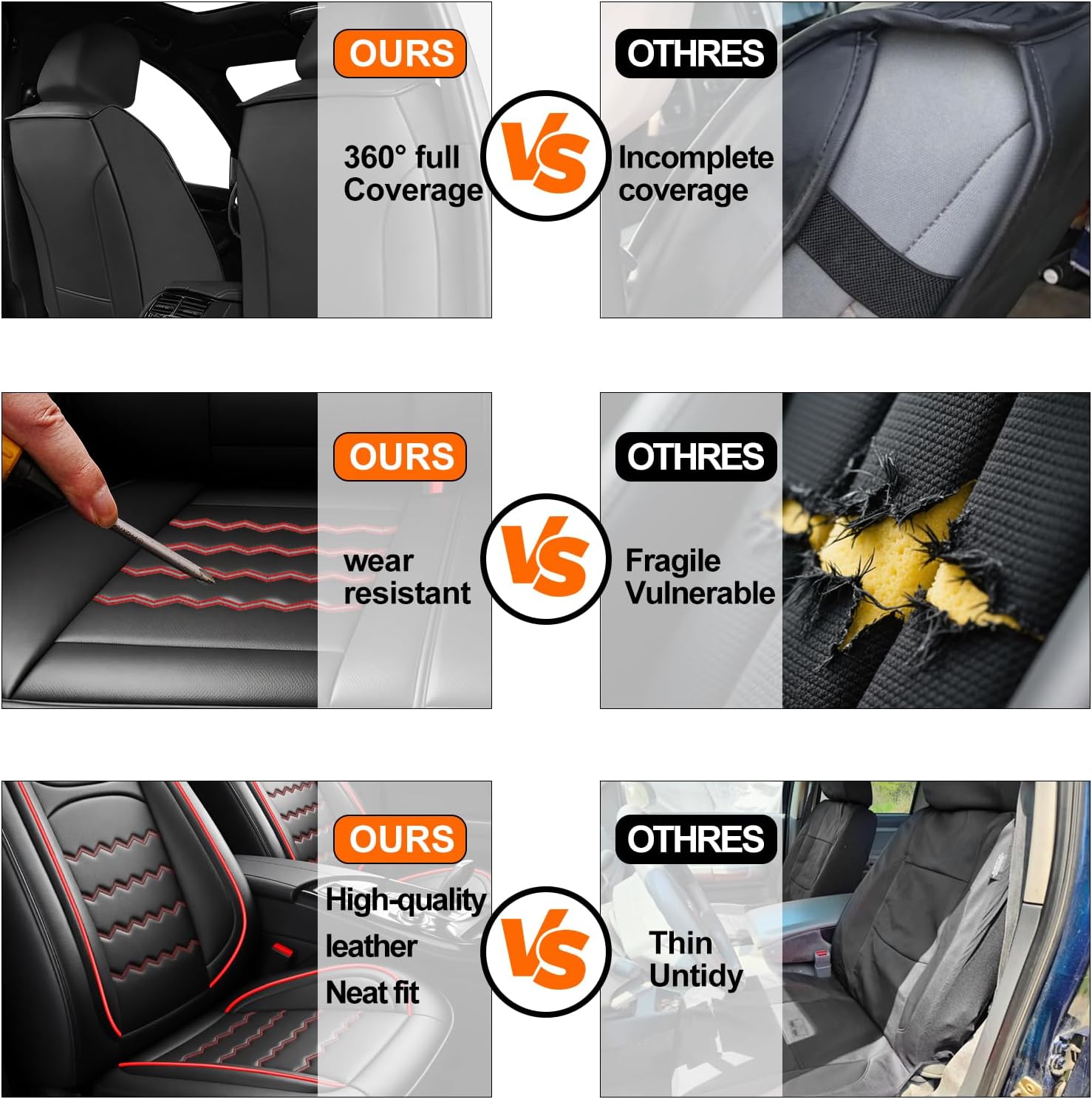 Maxima Car Seat Covers Custom Fit for Nissan Maxima 2011-2023, Full Coverage Leather Waterproof Breathable Seat Covers, Automotive Seat Protectors, Airbag Compatible(2 Front Seats, Red Black)