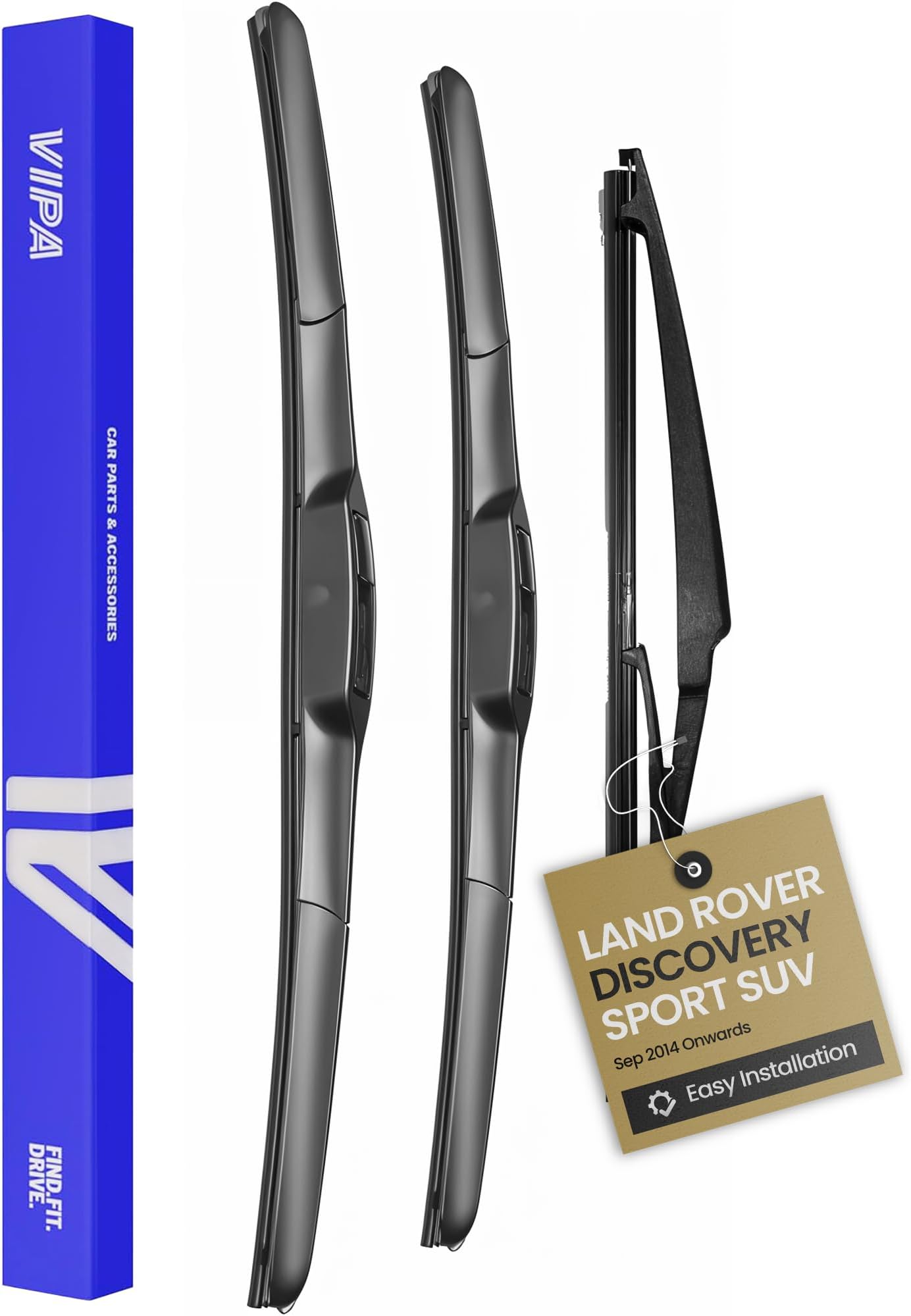 Vipa Car Parts Premium Wiper Blade Set | fits: LAND ROVER DISCOVERY SPORT SUV (Sep 2014 Onwards) | All-Weather Performance | Durable, Streak-Free Windshield Wipers | Easy Installation