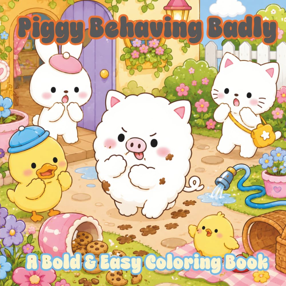 Piggy Behaving Badly: 40 Playful Coloring Pages Featuring a Naughty Piggy and His Adorable Friends