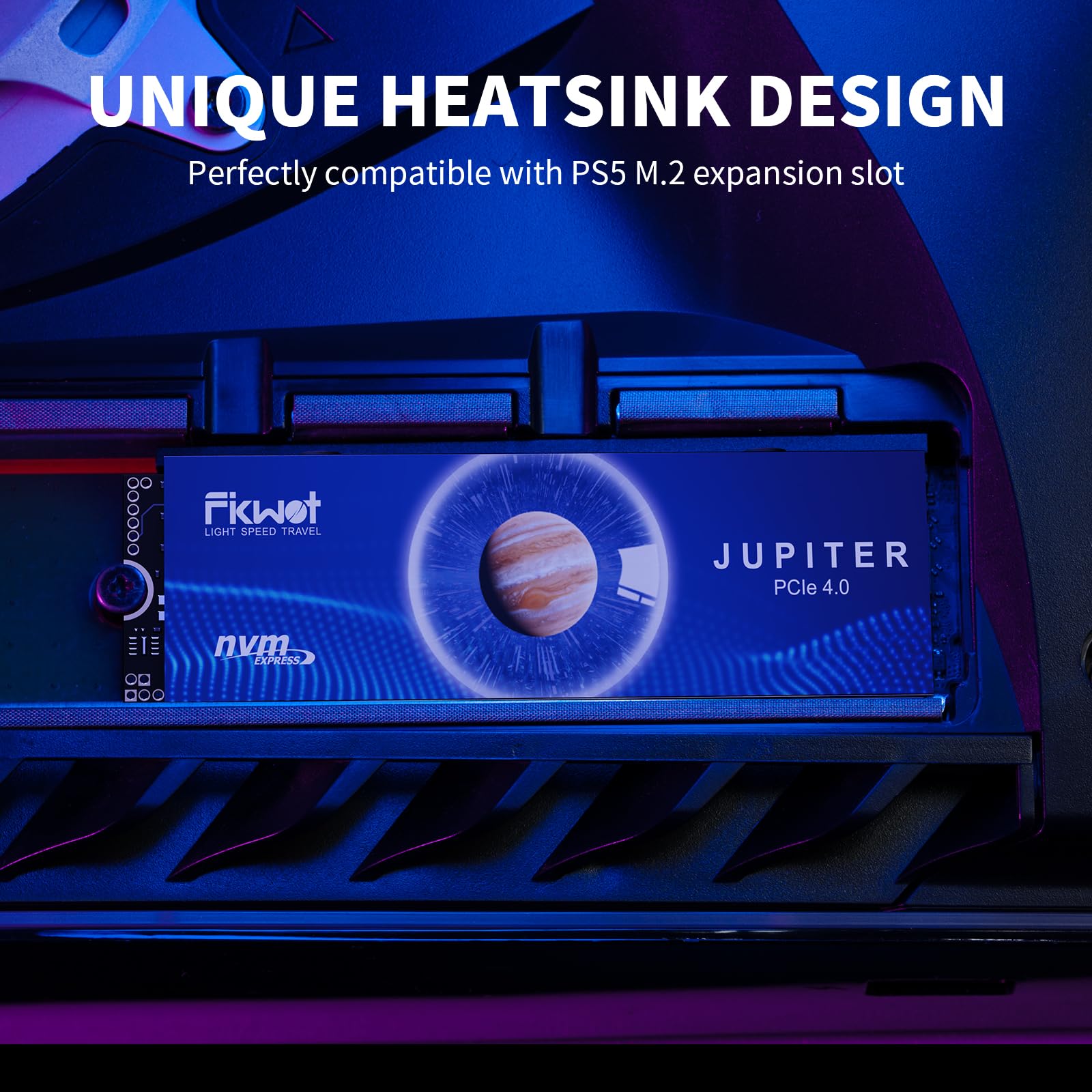Fikwot M.2 SSD 1TB NVMe SSD da gioco PCIe Gen4 con dissipatore, fino a 7300 MB/s, unità a stato solido interna M2 2280 per PS5 (FX910)