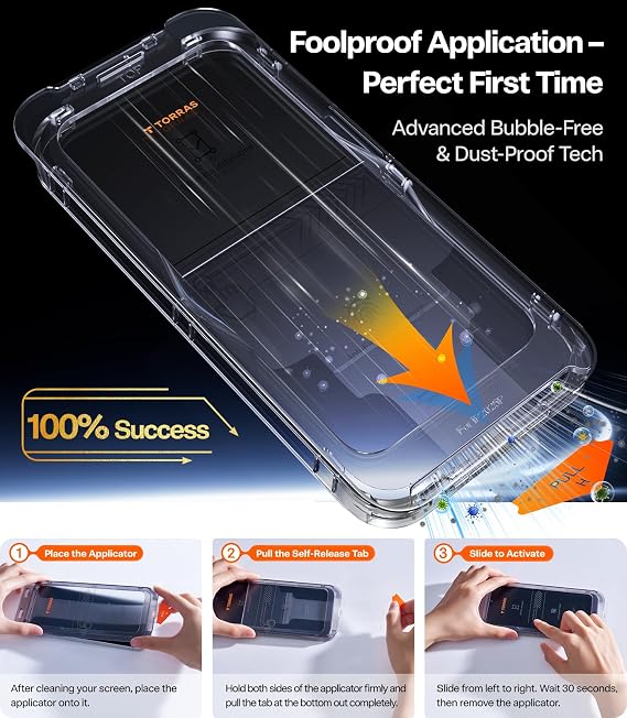 TORRAS for iPhone 17 Pro Max Screen Protector 9H Glass (Ultra HD), 2 Pack