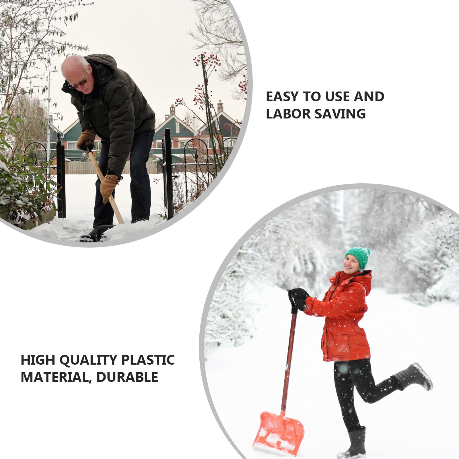 2 manopole in plastica a forma di D, di ricambio per pala da neve, durevoli, diametro interno 3 cm, manico leggero per attrezzi da giardino e scavo
