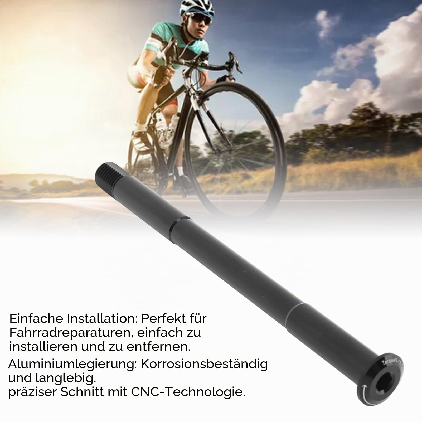 Tissting Fahrrad-Steckachse, 12 mm M12 x 1,0/1,5/1,75 Gewinde, Steckachse, Aluminiumlegierung, Schnellspanner, Vorder- und Hintergabel, Steckachsadapter