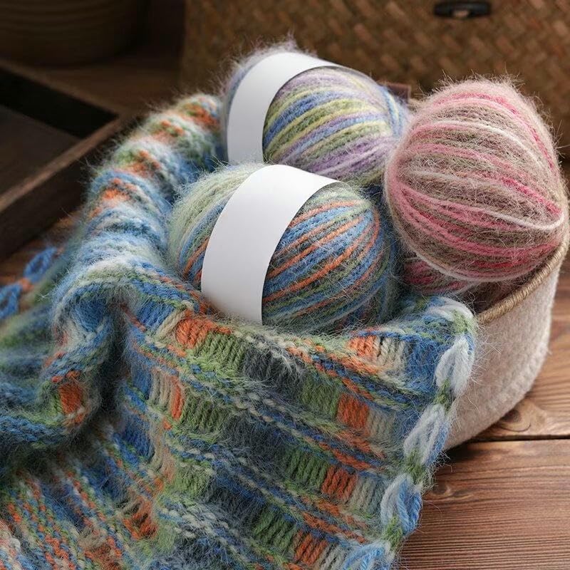 4/6/8/10/12 ovillos de 50 g de Hilo de Mezcla de Lana Suave Jaspeado, Hilo de Lana de Grosor Medio para Ganchillo, para Tejer a Mano Bufandas, suéteres, Gorros, Faldas y Manualidades
