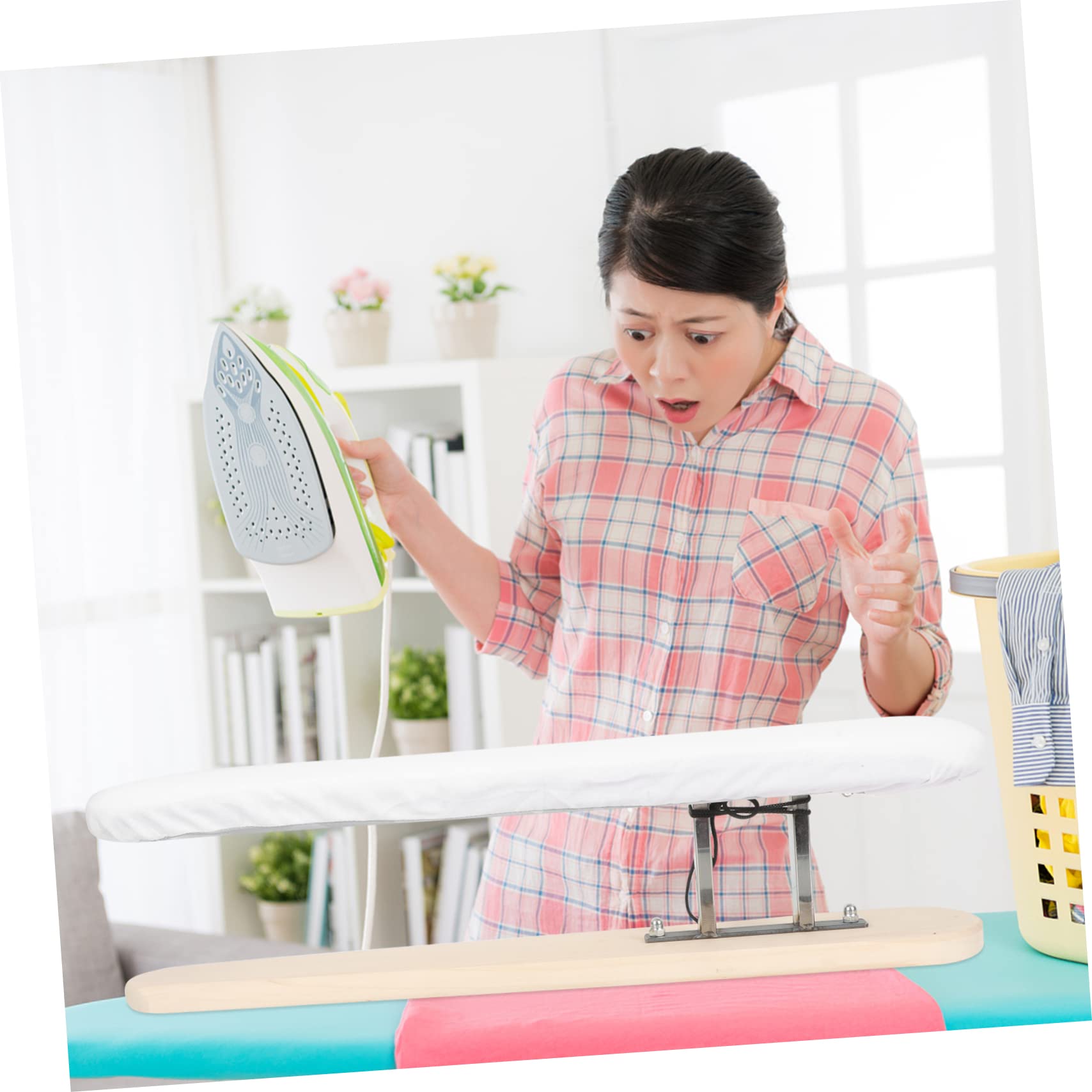 PartyKindom Tabla de Planchar Soporte Estable, Tamaño Pequeño, Superficie Transpirable Resistente a Altas Temperaturas, Práctica para Hogar y Planchado de Ropa, Taburete Portátil para Uso