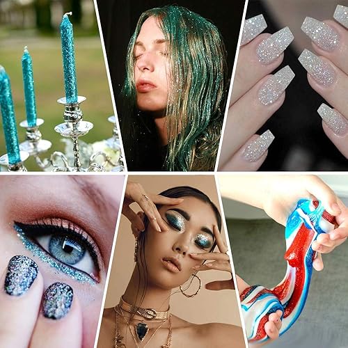 Vista 18 de Estanoite - Purpurina fina para resina epoxi, juego de 45 colores, polvo de purpurina extra fina para manualidades, purpurina surtida para arte