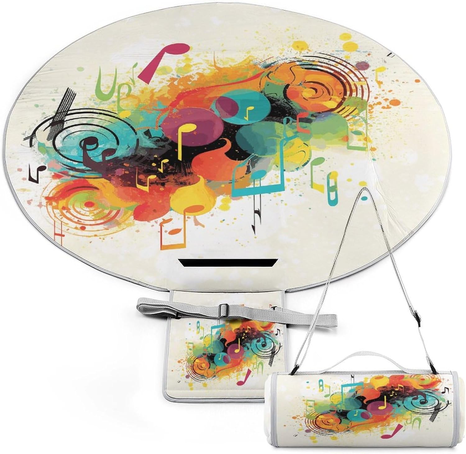 Abstract Music Themed Picnic Mat Lightweight Waterproof Picnic Blankets Extra Large Picnic Outdoor Blankets Foldable Sandproof Beach Blanket for Park Beach Camping Courtyard 58.3''x58.3''