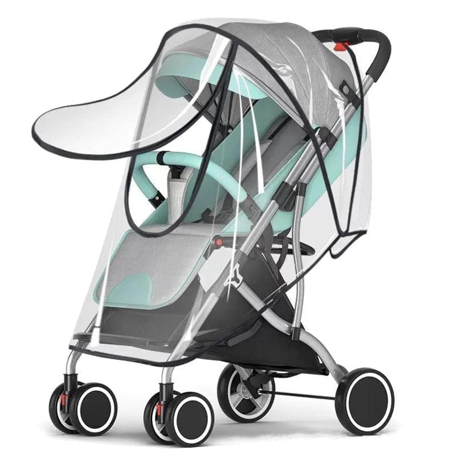 KASTWAVE Universal Baby Stroller Windproof Cover for Pram Pushchair Buggy Clear Rain Water Dust Snow Protection Jogging Travel Toddlers Canopy Weather Shield Strollers Easy to Install Remove