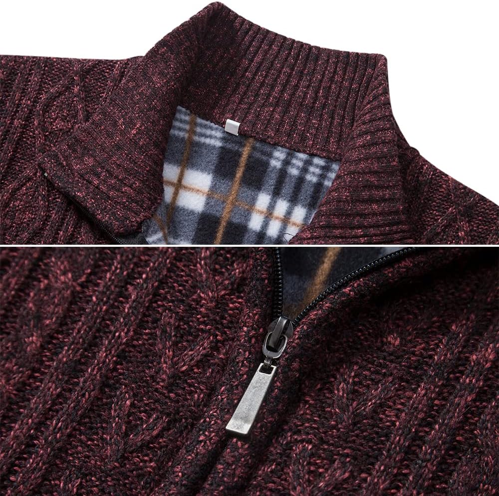 Msmsse Men's Cardigan Sweaters Full Zip Knitted Sweater for Men - Image 4