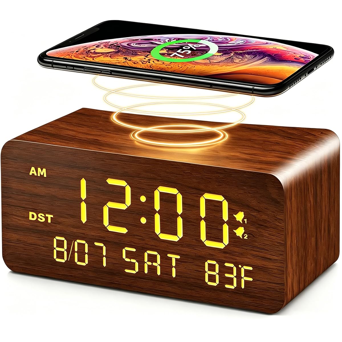 Andoolex Wooden Digital Alarm Clock
