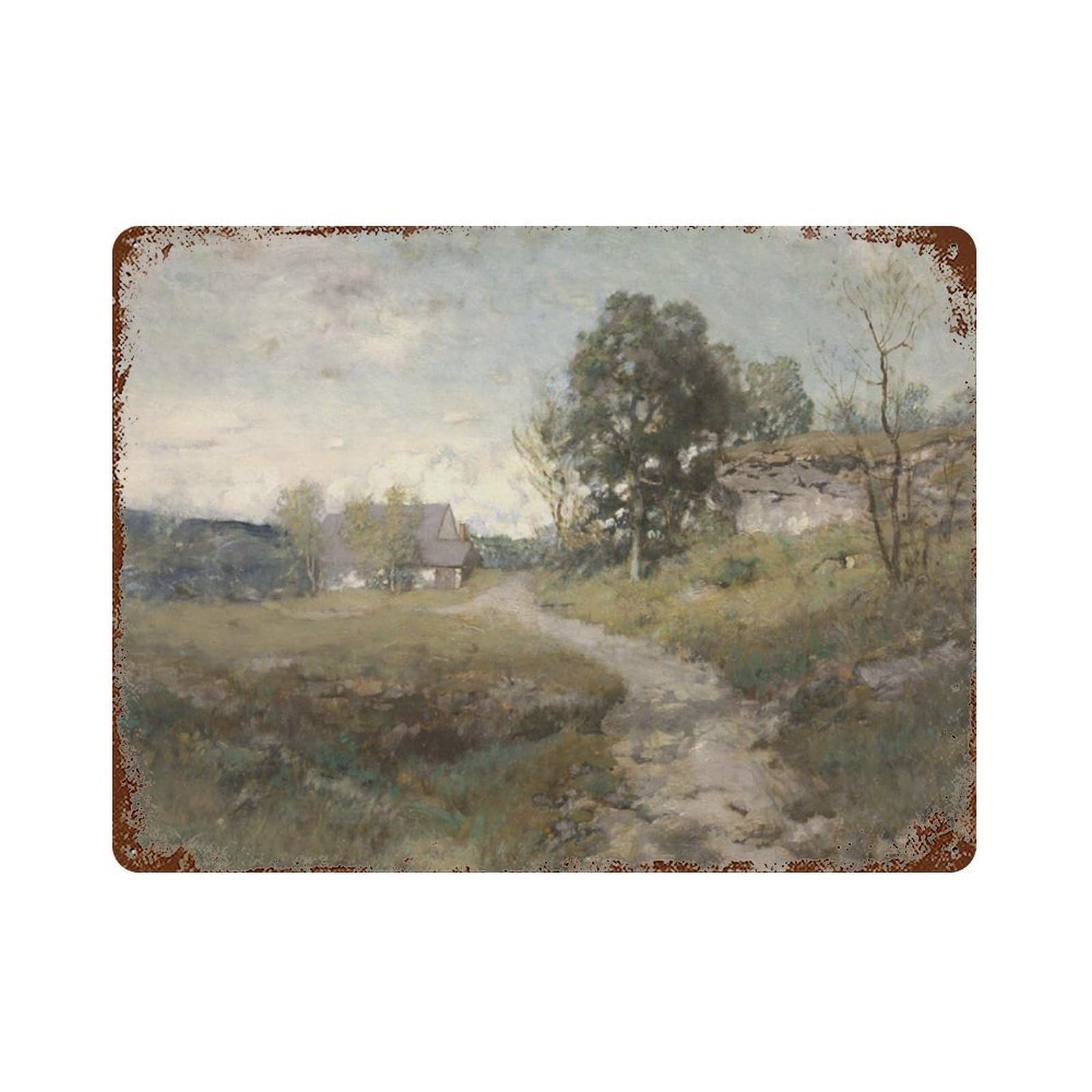 xiaoxiaoshen Country Landscape Painting Wall Decor Art Metal Tin Poster Modern Home Decor Art Home Bar Shop Decorations Vintage Sign 30x40cm