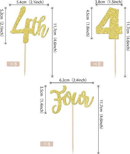 Miniatura 9 de 24 piezas de decoración para cupcakes con purpurina para primer cumpleaños, número 1, decoración de pastel para baby shower, niños, primer