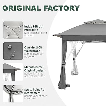Amazon.com : Grey Gazebo Cover Compatible with COOS Bay