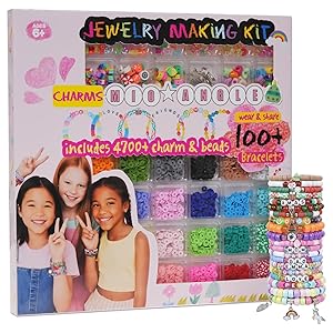 Mio Angle Girls Toys Bracelet Making Kit 4700Pcs Charm Jewelry Making Kit Supplies Unicorn Mermaid Crafts Birthday Christmas Gifts for Girls Ages 5 6 7 8 9 10 11 12 Years Old