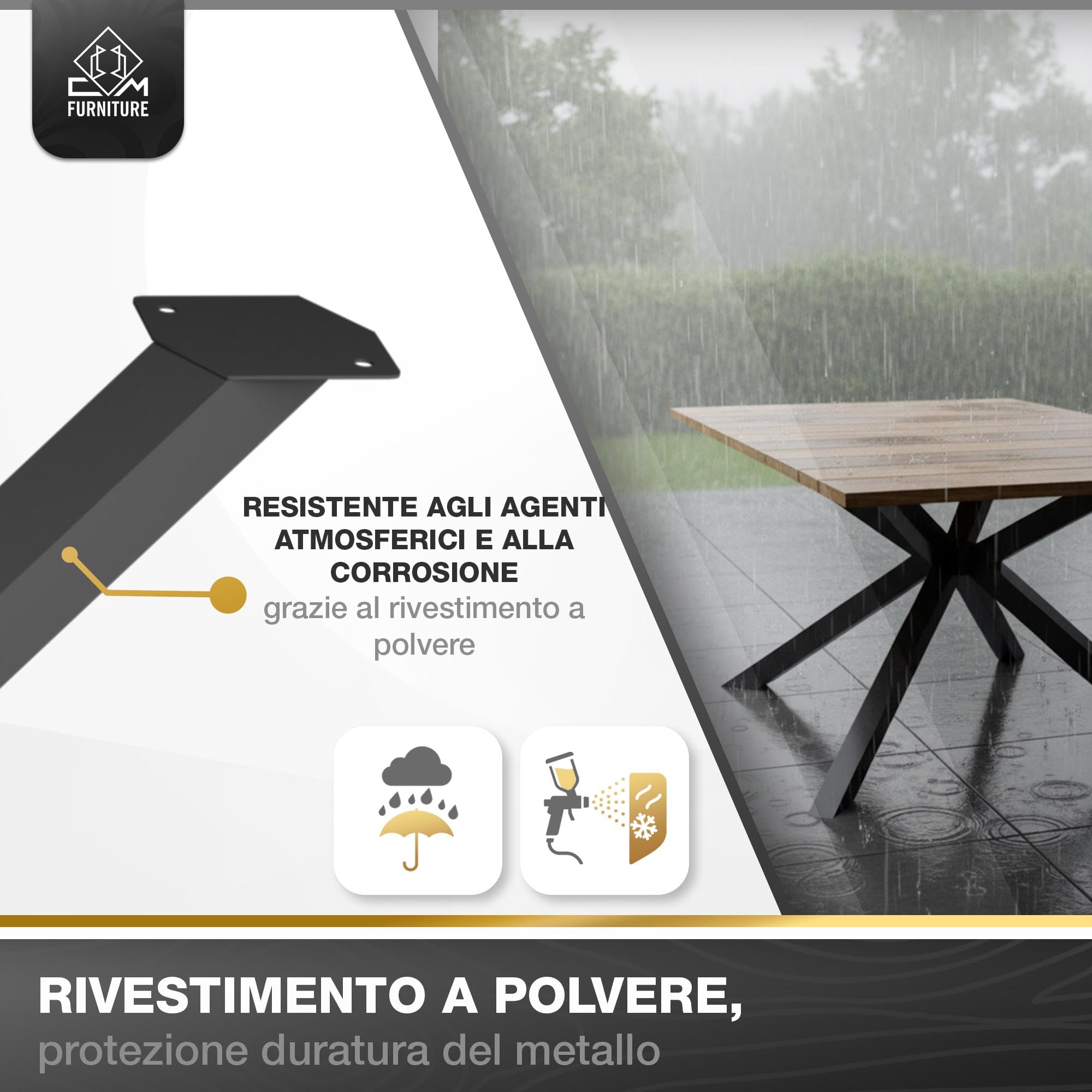 Piedini da tavolo in metallo Mikado, colore nero, aspetto delicato, altezza regolabile per esterni/casa, tavolo da pranzo con struttura a croce, altezza 72 cm