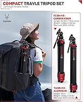 Vista 2 de IFOOTAGE Trípode con cabezal fluido, trípode de viaje de 62 pulgadas para cámara, trípode de video de aluminio ligero, compatible con cámaras Sony