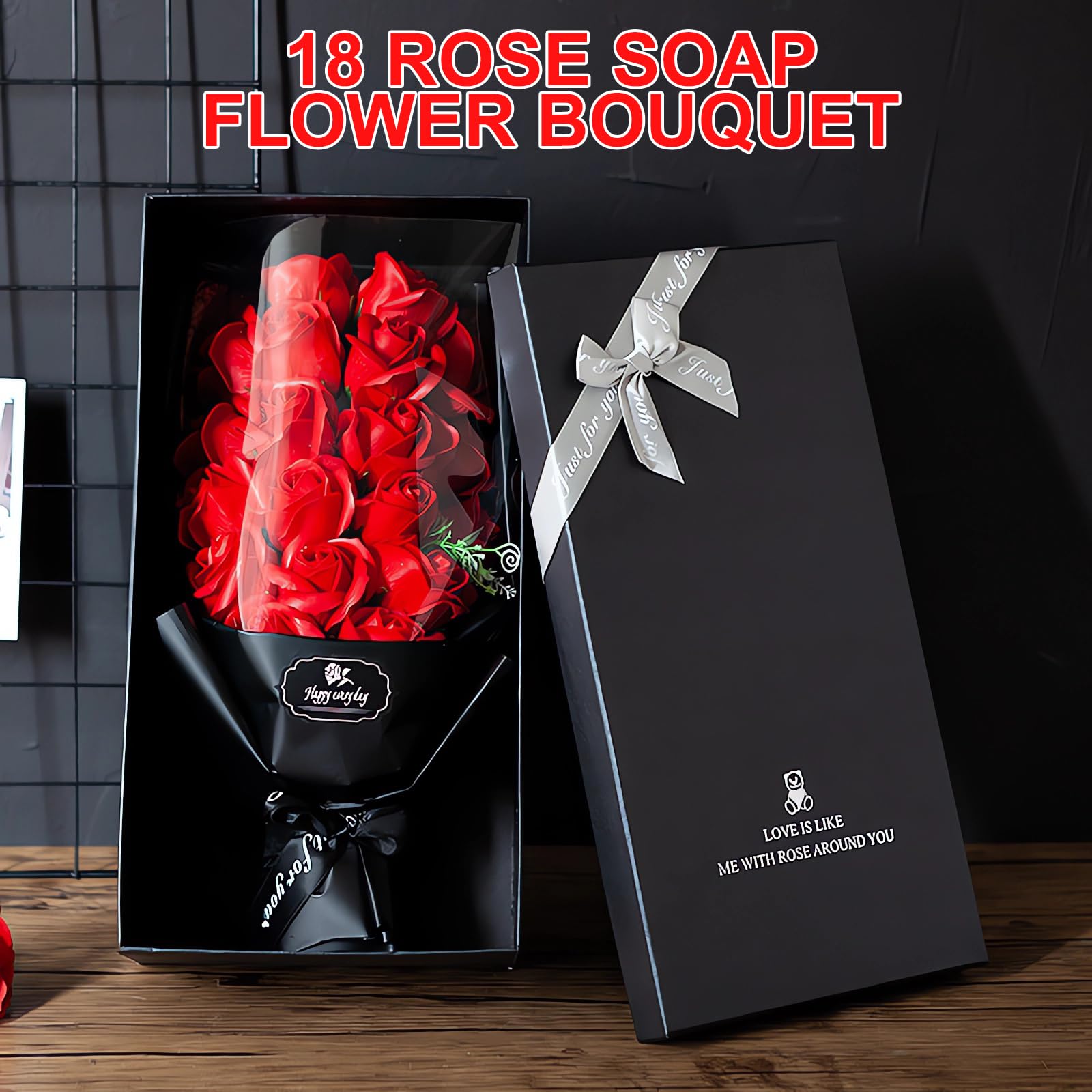 Grande Rosa Eterna Regalo per Donna Originali, Idee Regalo San Valentino per Donna, Regalo Compleanno Fidanzata Moglie Mamma, Rosa Stabilizzata, San Valentino per Lei Natale