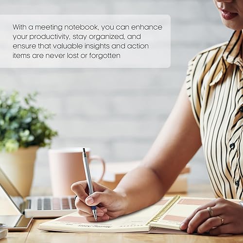 Miniatura 6 de Cuaderno de reuniones para organización del trabajo, cuaderno planificador de trabajo con artículos de acción, agenda para tomar notas, 160 páginas