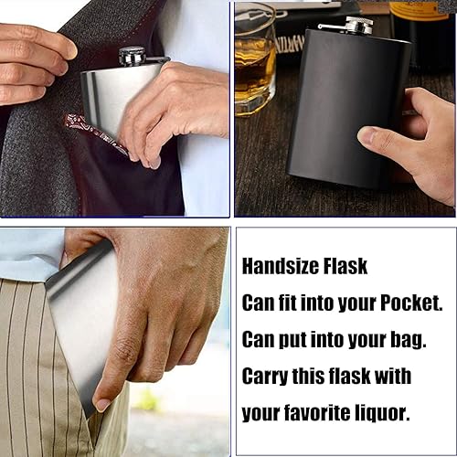 Miniatura 5 de Hillside-Kit Frasco de cadera para licor de 8 onzas, acero inoxidable, a prueba de fugas, con embudo, juego de frascos para hombres y mujeres