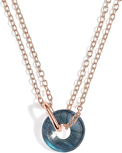 Moon Magic Auténtico collar de piedra lunar para mujer, ónix, labradorita, obsidiana negraplata de ley 925 real, collar de cristal encantado de oro