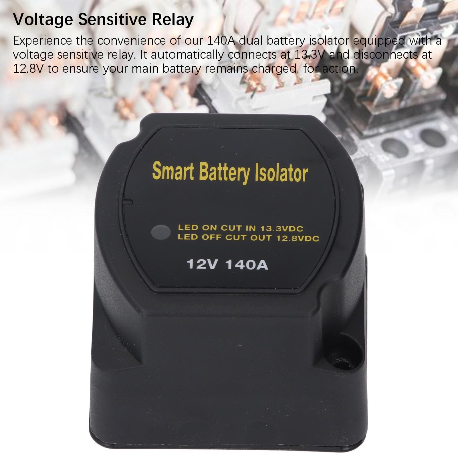 Generic Zestaw Izolatora Podwójnego Akumulatora 7m z Przekaźnikiem Wrażliwym na Napięcie Automatyczne Rozłączanie dla Ciężarówek RV Łodzie 140AMP Wodoodporny