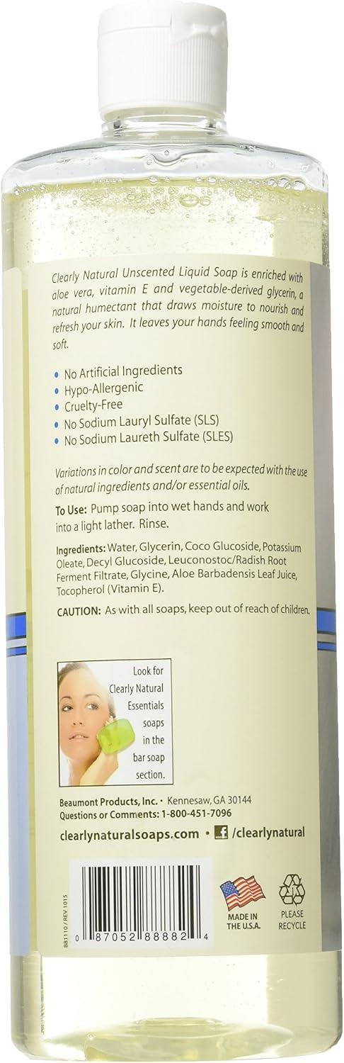 Clearly Natural Liquid Unscented Refill Hand Soap, 32 Ounce