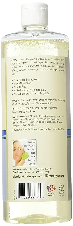 Clearly Natural Liquid Unscented Refill Hand Soap, 32 Ounce