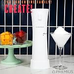 Créateur de glace rasée sans fil par PREMIUS – Léger, Rechargeable, Bonus Recette Livre, Repose Stand – Glace des Caraïbes rasée ! USB Cordon inclus – Jusqu'à 40 Snow Cônes par charge! Pas de moisissures nécessaires! (Blanc)