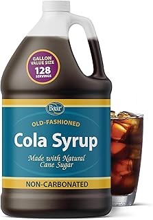Caffeine Free, Non-carbonated Cola Syrup with Pure Cane Sugar (No High Fructose Corn Syrup), 1 Gallon
