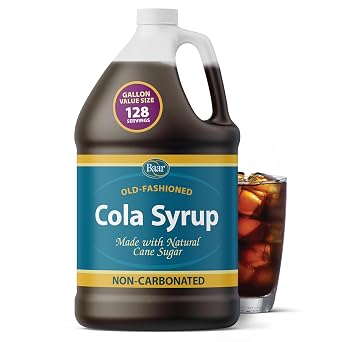 Caffeine Free, Non-carbonated Cola Syrup with Pure Cane Sugar No High Fructose Corn Syrup, 1 Gallon