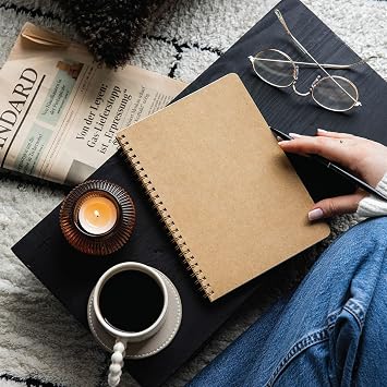 A5 Kraft Cardboard Cover 70 Leaves 110 grams Striped Notepad