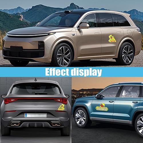 Miniatura 6 de Paquete de 3 calcomanías para coche, diseño de pato, letrero de conductor estudiante con texto en inglés "Keep Distance Be Patient