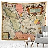 Mandalas De Tela Mapa Mundo Tela Decoracion Pared,Tapestry Decoración De Pared Para Dormitorio Sala De Estar,Tapiz Fiesta,Resistente A La Suciedad, 130 X 150 Cm