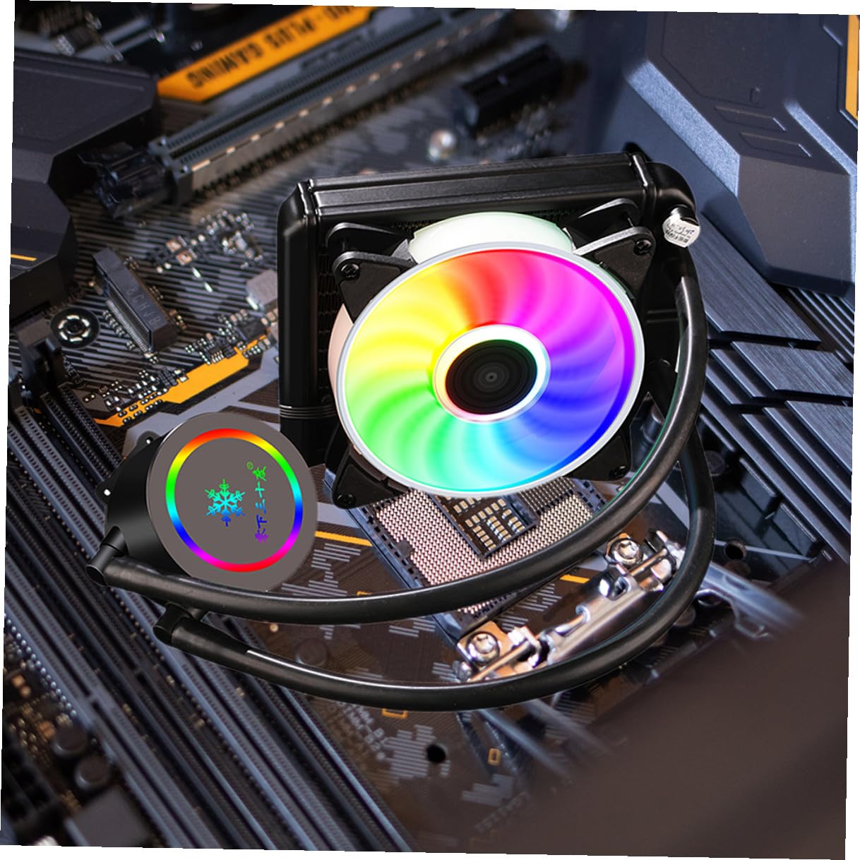 Liquid CPU Cooler Radiator with Mute Fan 120mm Integrated Water Cooling System for Gaming Desktop Pcs Compatible with Intel and Processors