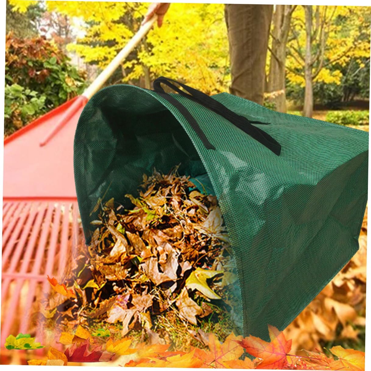 Heavy Duty Reusable Waste Bag Garden Leaf Collector for Outdoor Cleanup Camping Trash Holder Large Capacity Collapsible Storage Tote