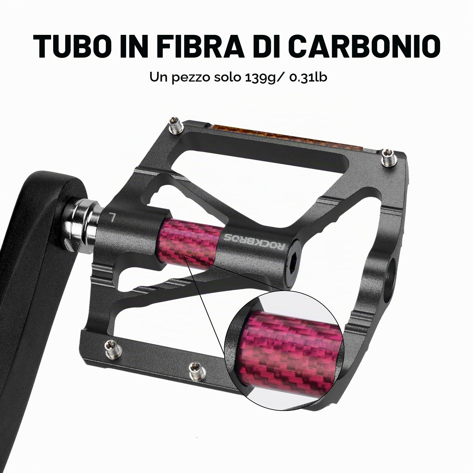 ROCKBROS Pedali per Bicicletta, Pedale MTB in Lega di Alluminio 9/16 "con Cuscinetti Sigillati Pedali Antiscivolo Nero/Blu
