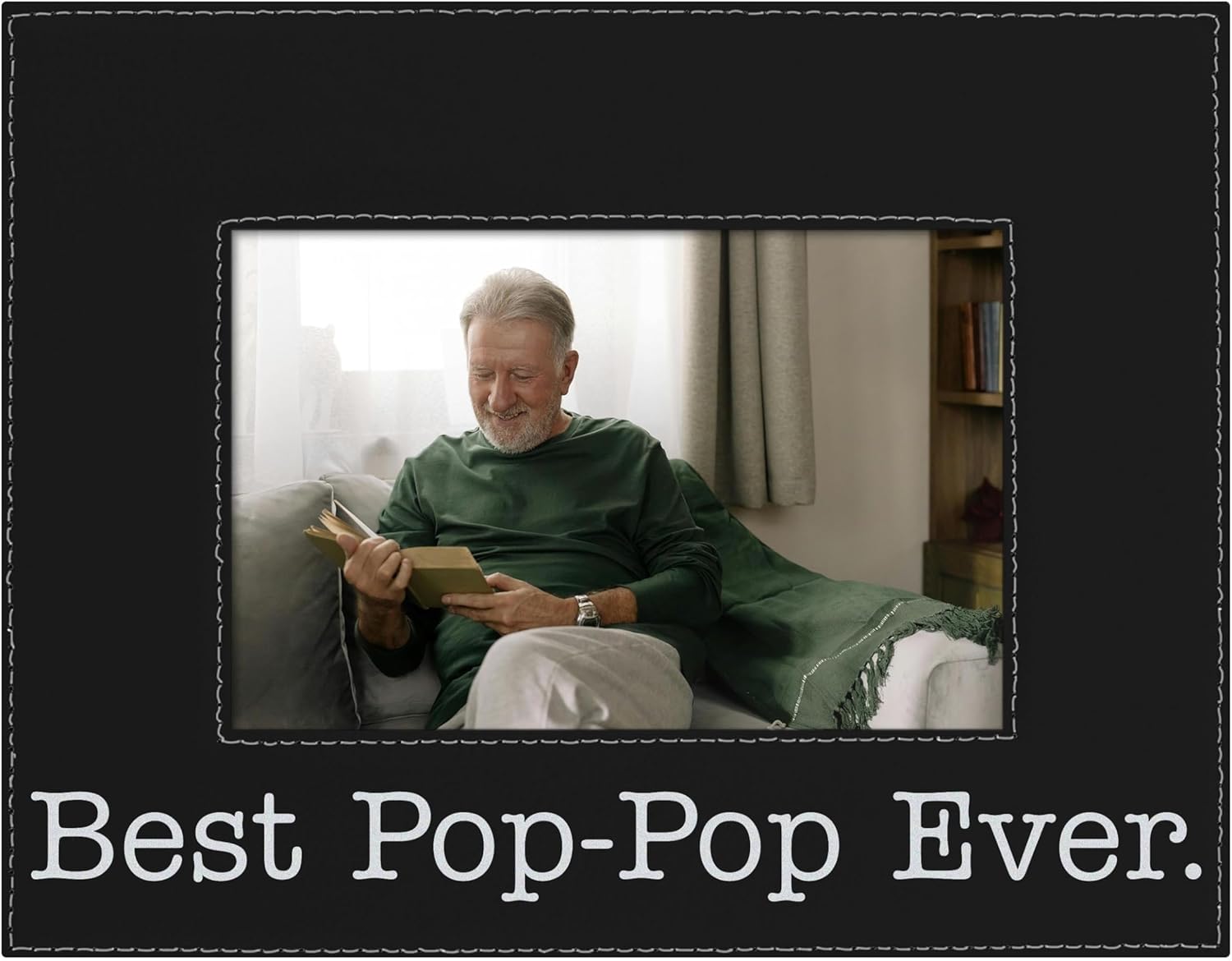 ThisWear Sentimental Frame for Pop-Pop Best Pop-Pop Ever 8x10 Leatherette Photo Frame Black