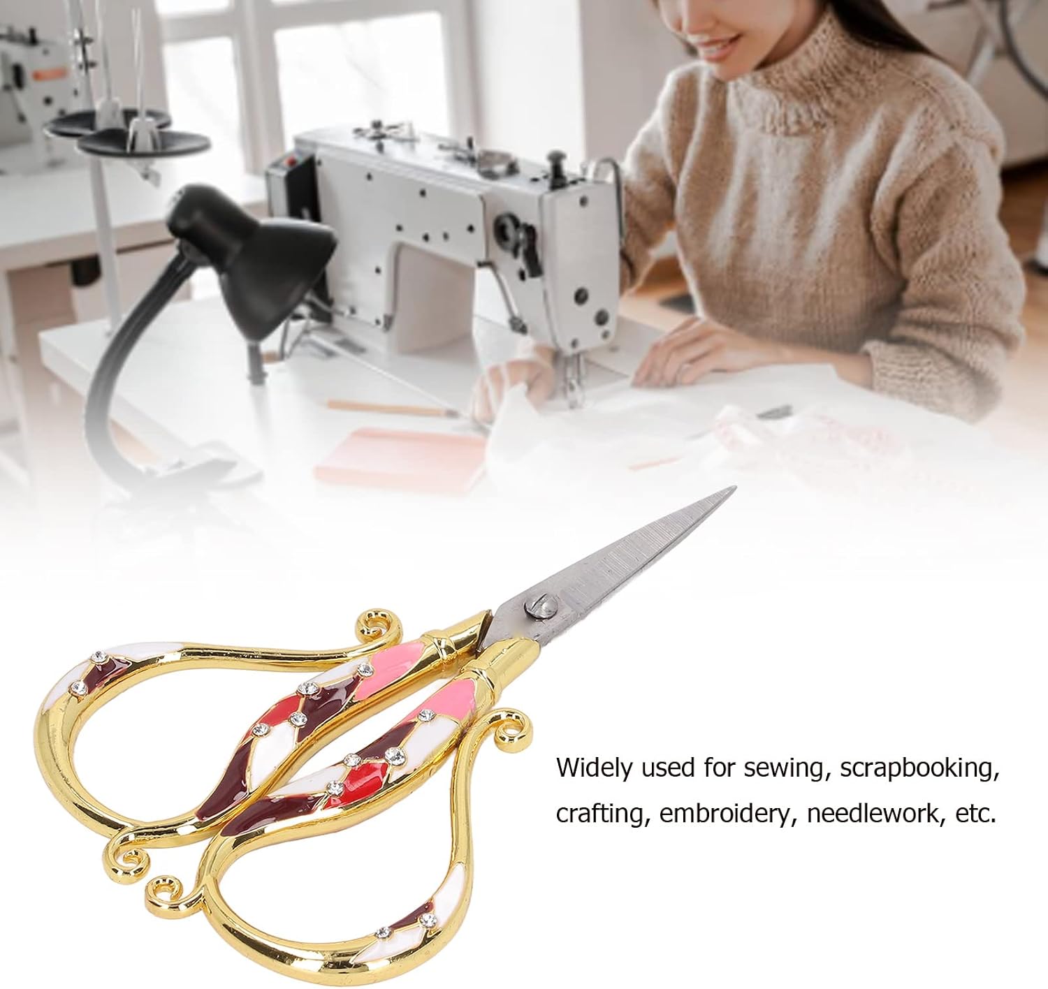 Vintage Embroidery Scissors, Stainless Steel Scissors Vintage European Flower Plum Scissor for Sewing Scrapbooking Crafts Embroidery
