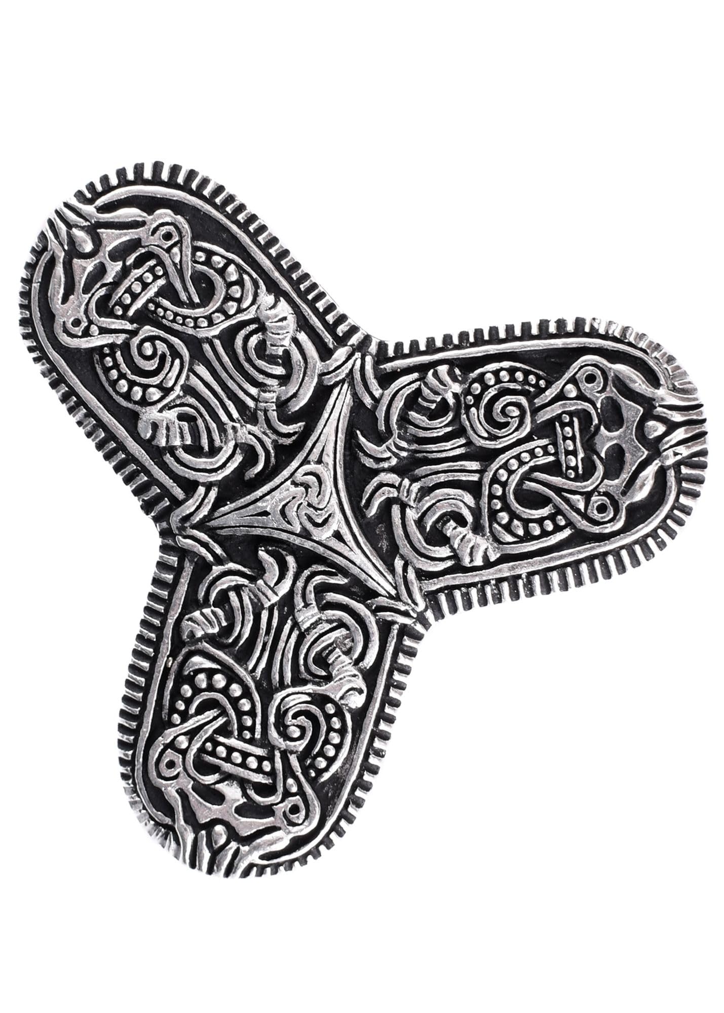 Battle-Merchant Spilla vichinga a forma di quadrifoglio Tranby con chiusura a panno, mistica spilla vichinga, gioielli vichinghi, diversi modelli