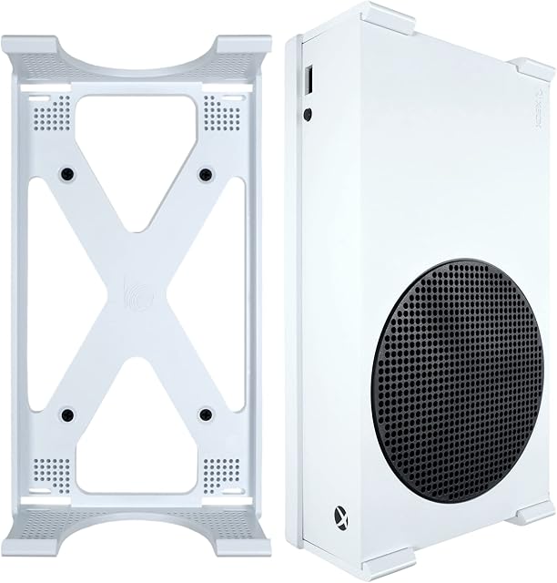 Q-View Xbox Series S Wall Mount Bracket By Q-View - NV-2000W - Secure Under Desk Mounting - Signature X Design - Mounting Kit Supplied - Made In UK - Plastic - White