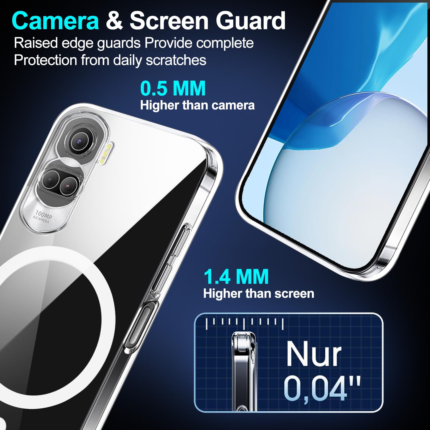 Honor 90 Lite Hülle Transparent Magnetisch – Dünn, Kratzfest Mit Starkem Magnet
