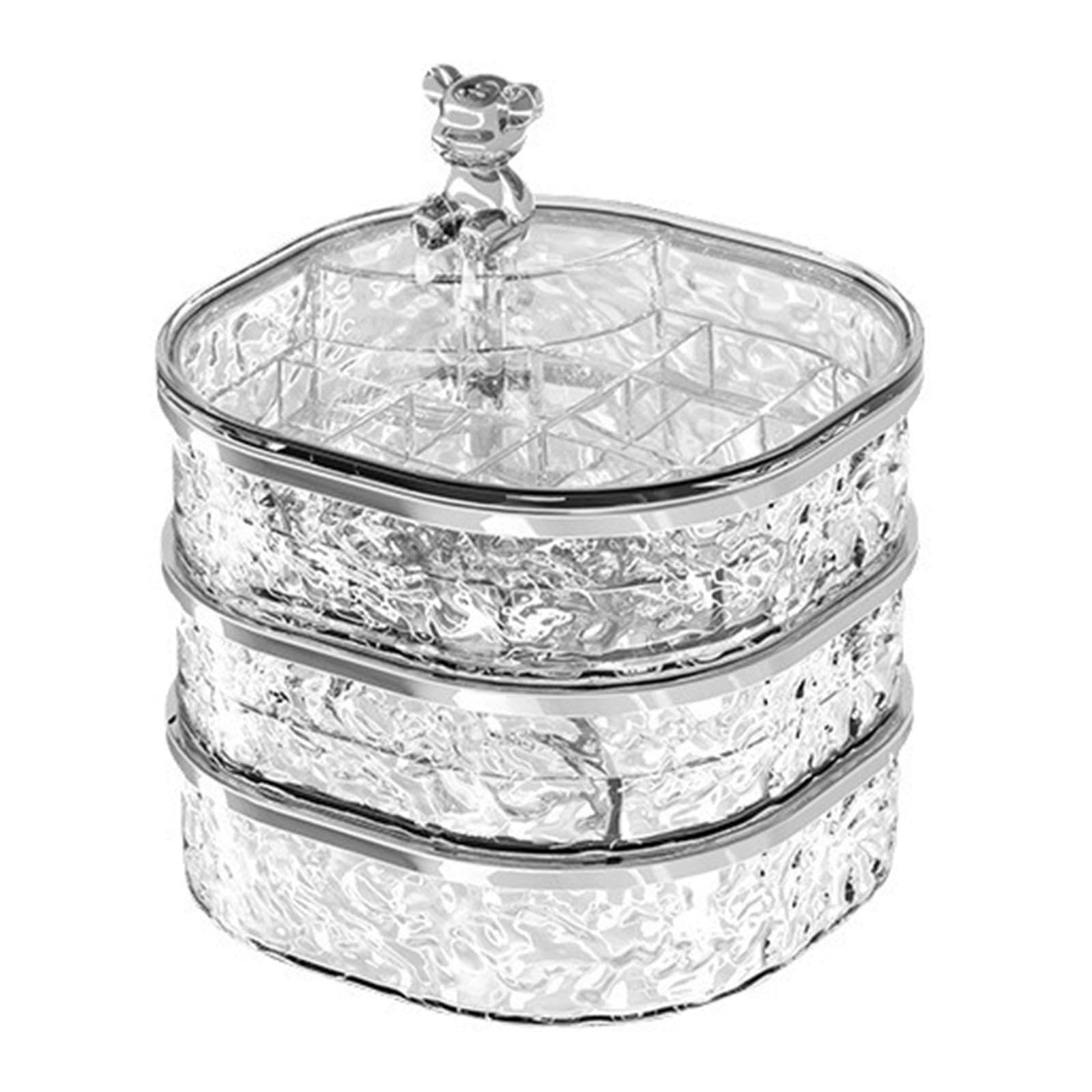 Pixzcsa Multifunction Jewelry Organizer Rotating Jewelry Holder 3 Layer Box Efficiently Storing Earrings Rings Necklaces Fashion Tray Case Jewellery Storage