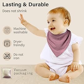NISXABEBE Muslin Baby Bibs,Soft Triangular Baby Bandana Drool Bibs for Baby Boy Girl,Solid Colors Bib for Drooling Teething 10 Pack(Girl)