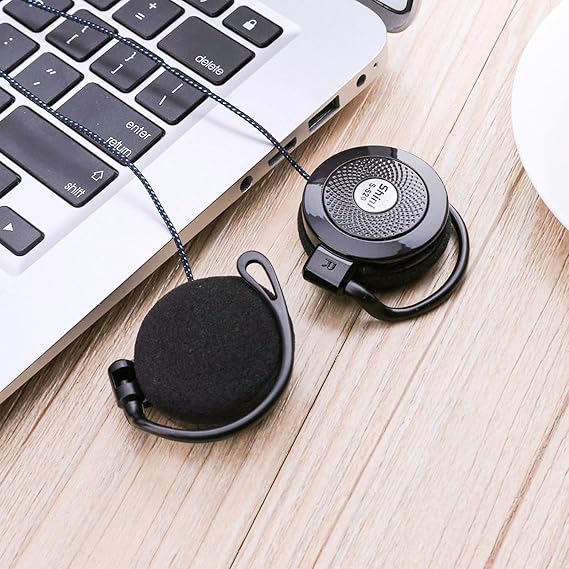 Clip On Earphones Wired, 3.5mm Ear Hooks Stereo Earphones | Exercise Jogging Hiking Climbing Camping with Ear Hooks MP4 and Gaming Earbuds Silen