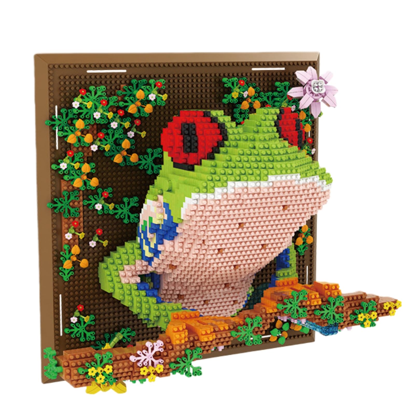 Animal Micro Mini Building Blocks Tree Frog Set, 2406 PCS 3D Wall Art Frog Framed Bricks Kit, Home Desktop & Wall Mountable Decor, Gift for Adults Teenager โ image 1